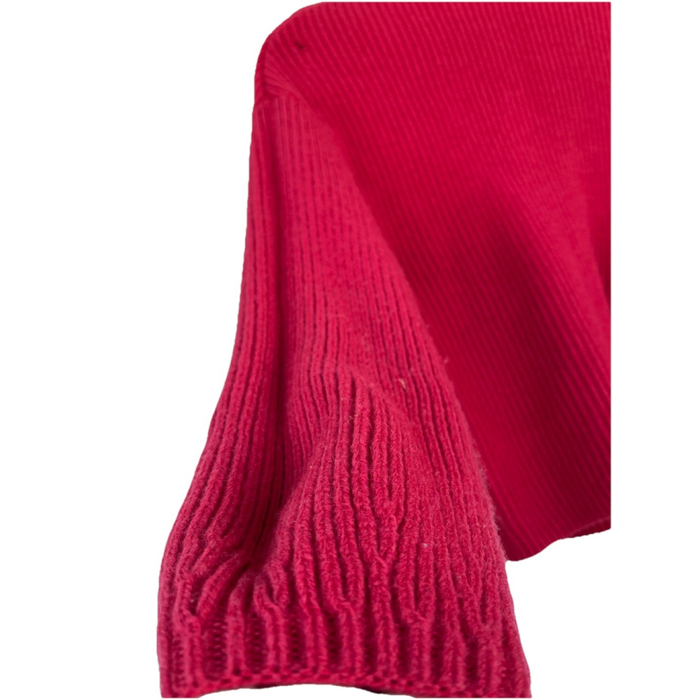 H&M Red Wool Ribbed Knit Sweater US 4 Cropped Slim Fit Long Sleeve - Picture 4 of 13